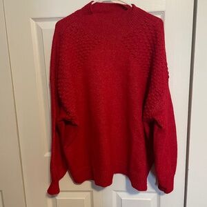 Red mock neck sweater - Plus Size